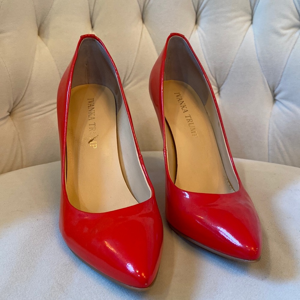 Bright Red Glossy Finish Pumps